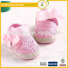 spring beautiful dress ribbon crochet wool children shoes non-slip baby shoes